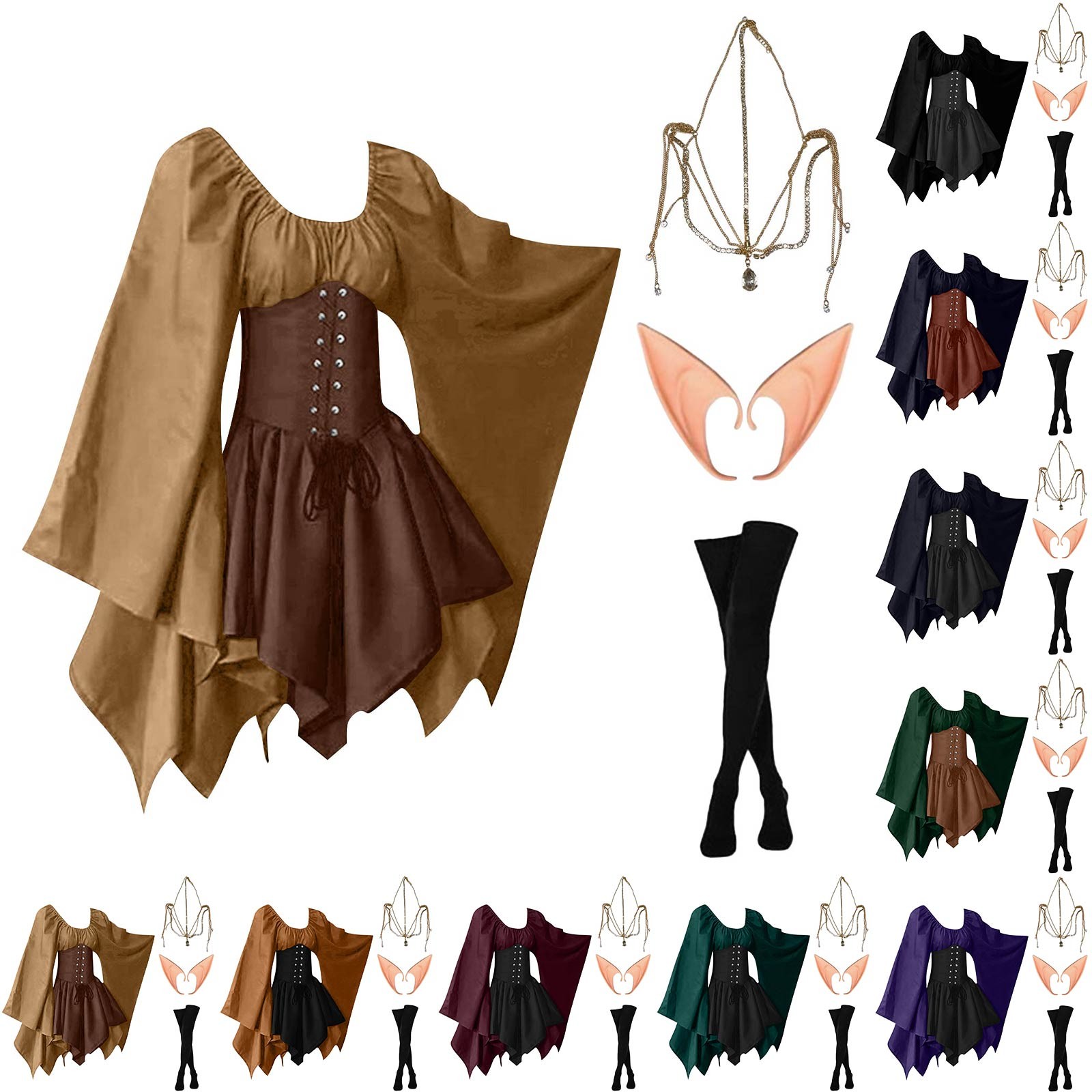 Vintage Fashion Dresses - Halloween Cosplay Palazzo Victoria Medievale Vintage