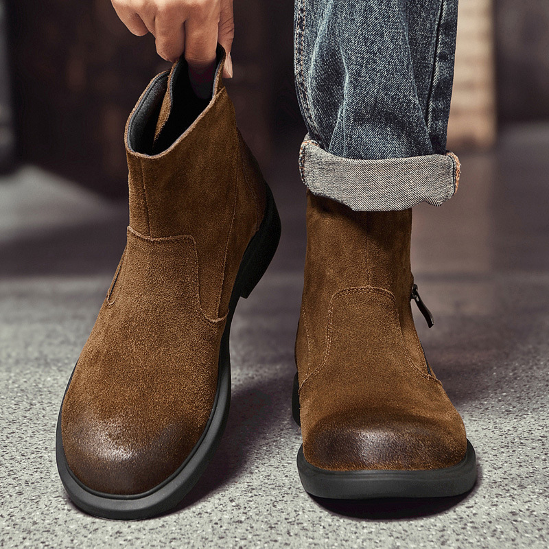 Vintage Outdoor Fashion - Stivali Chelsea da Uomo in Pelle