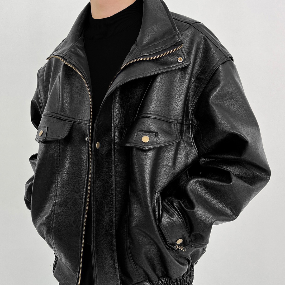 Vintage Windbreaker Nylon - Giacca da motociclista ispessita da uomo
