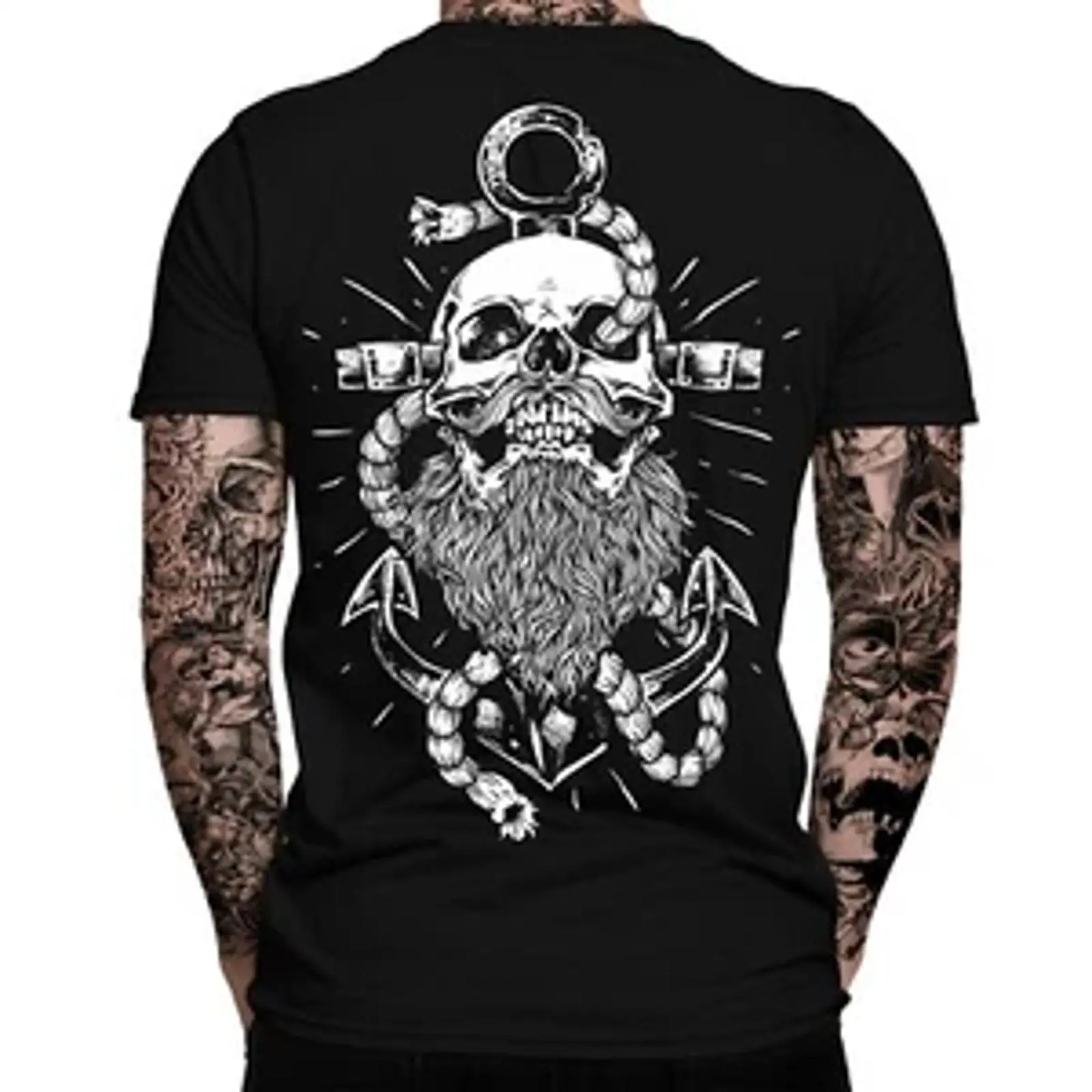 Vintage Fashion Hamburg - T-shirt Anchor da uomo con stampa
