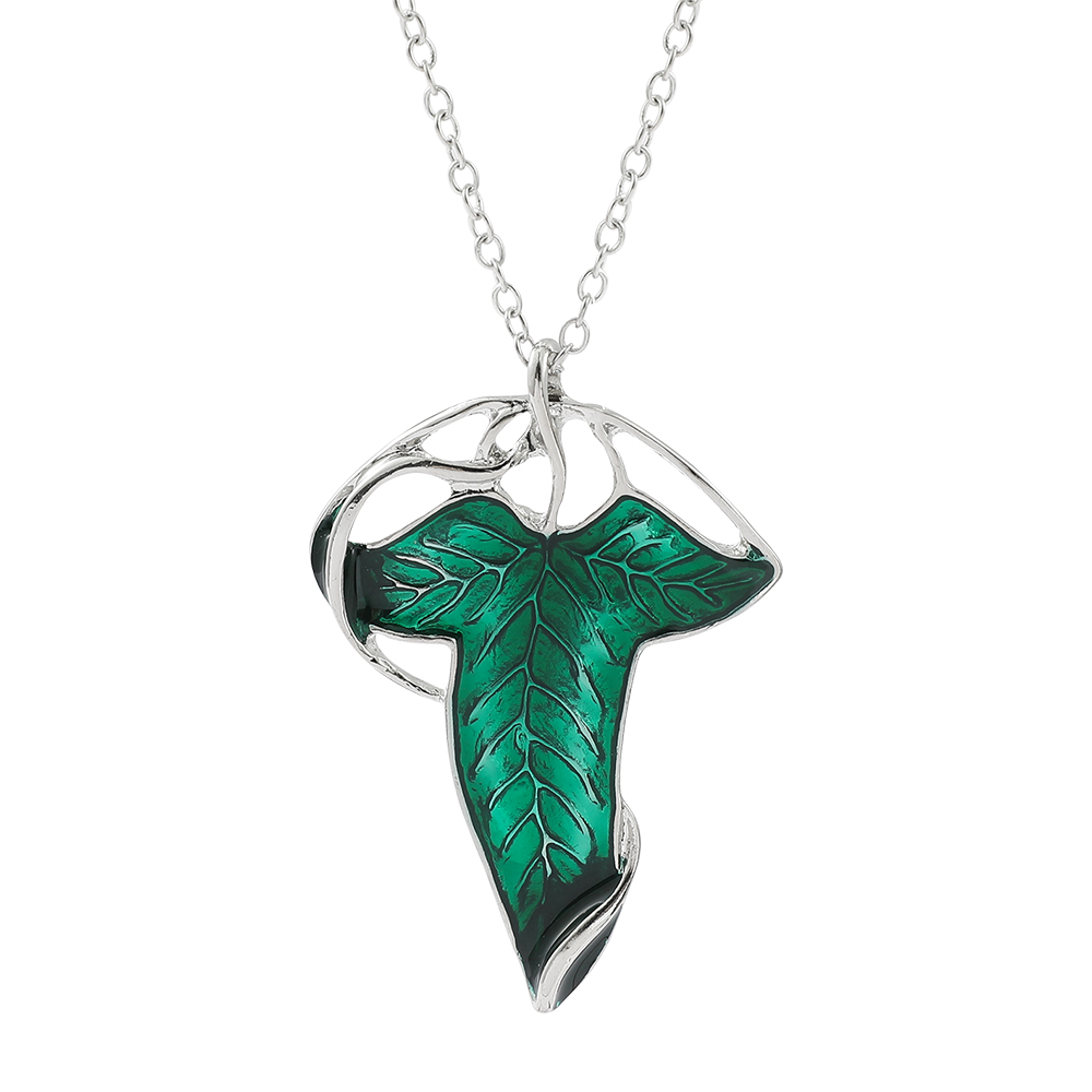 Vintage Fashion Enthusiasts - Collana con Ciondolo Foglia Verde Vintage,