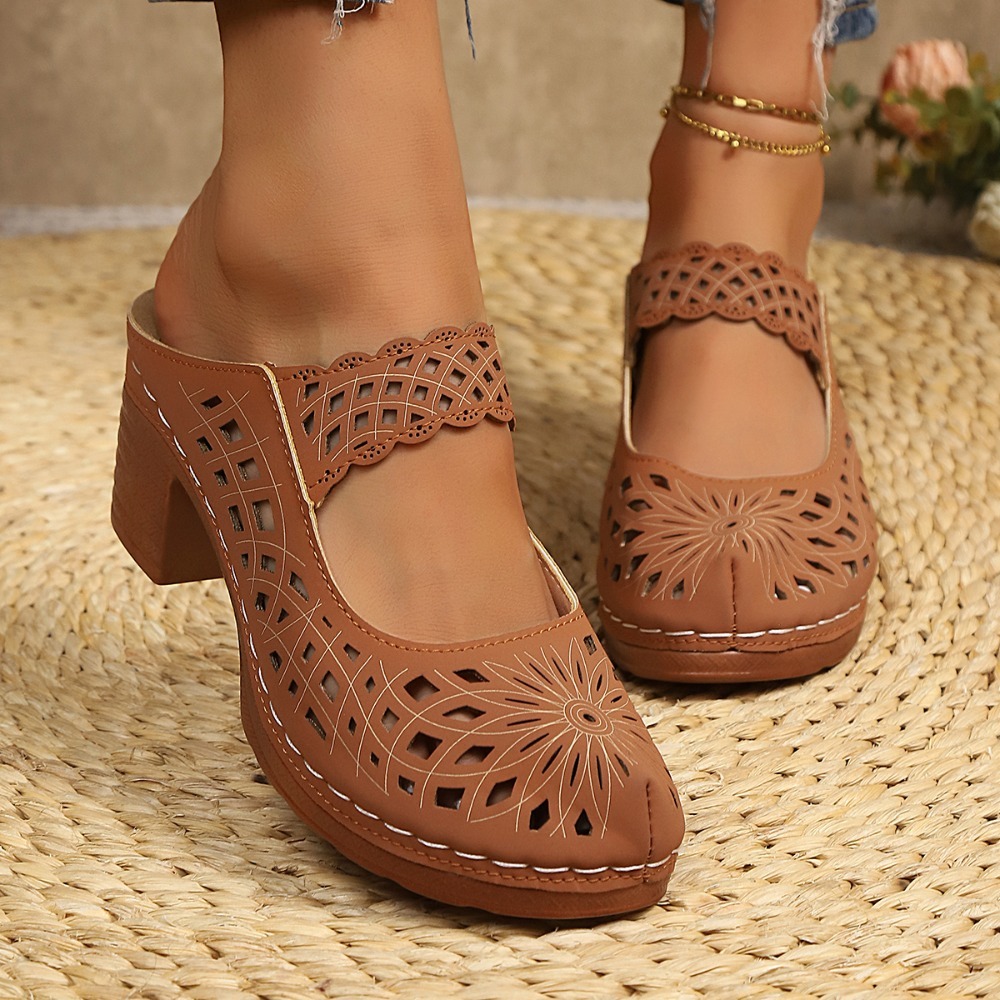 Sandali con tacco a blocco e d - Vintage Fashion Dresses recensione e prezzo