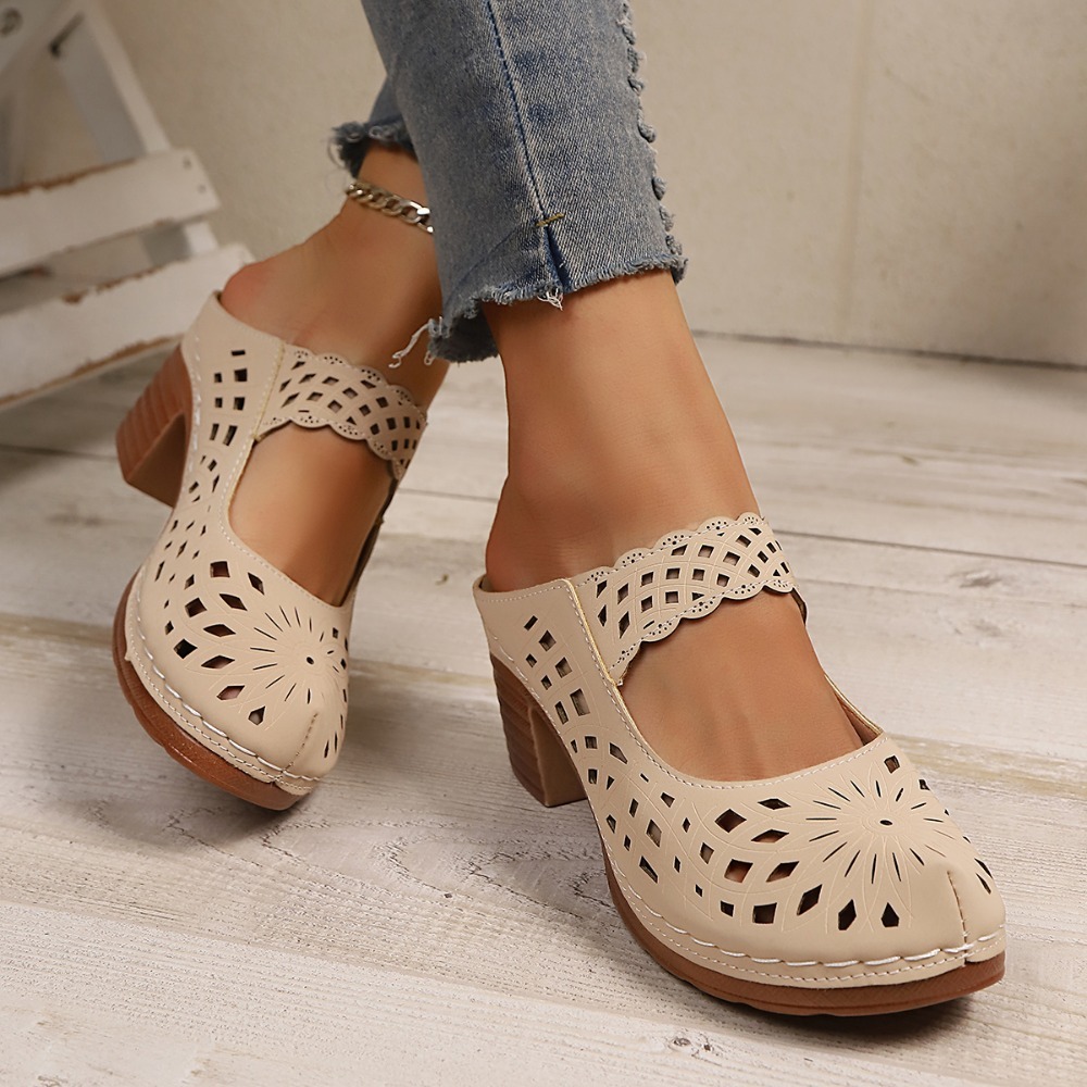 Sandali con tacco a blocco e d - Vintage Fashion Dresses recensione e prezzo