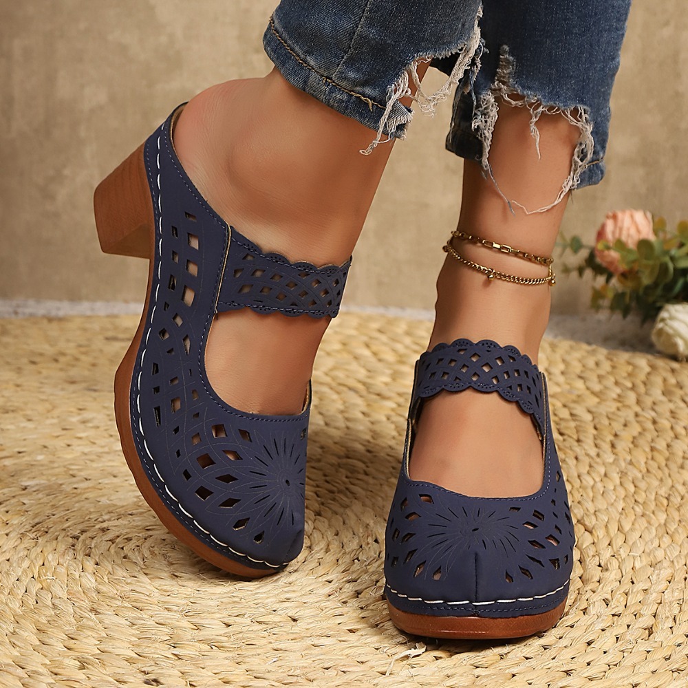 Sandali con tacco a blocco e d - Vintage Fashion Dresses recensione e prezzo